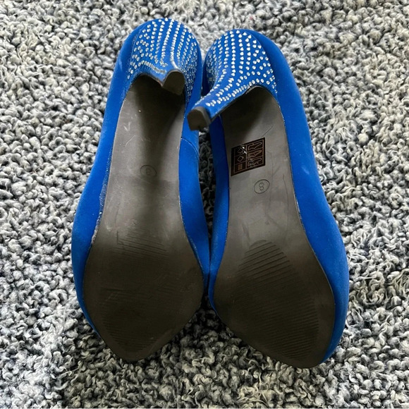Shoes of Soul - Blue Crystal Studded Heels - Size 8 - Picture 6 of 8
